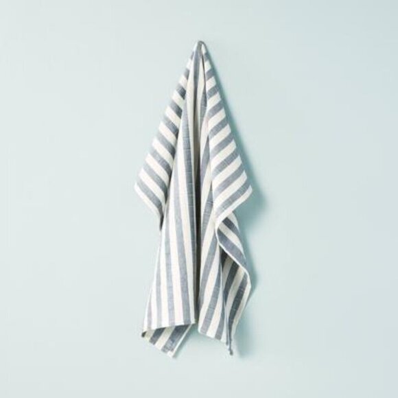 Hearth & Hand Magnolia Textured Stripe & Grid Lines Flour Sack Towel Blue, Gold‎ - Picture 2 of 9